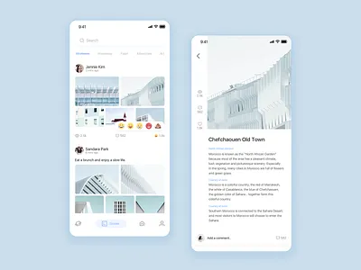 Travel app 02 app blue card clean design travel ui