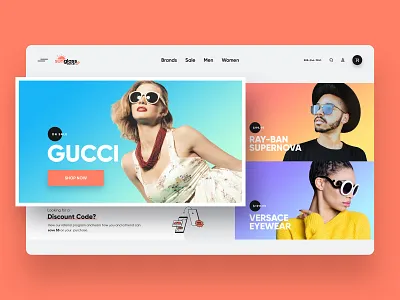 Sunglass Outlet Website design system ecommerce glassware header homepage landing page sunglasses ui ux web web design webdesign website
