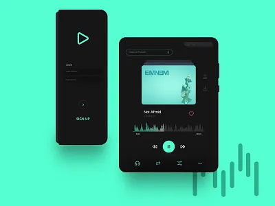 Galaxy Fold Music Player app clean design design eminem mobile mobile app music app musicplayer samsung galaxy trend ui uiux ux web webdesign