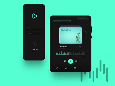 Galaxy Fold Music Player app clean design design eminem mobile mobile app music app musicplayer samsung galaxy trend ui uiux ux web webdesign