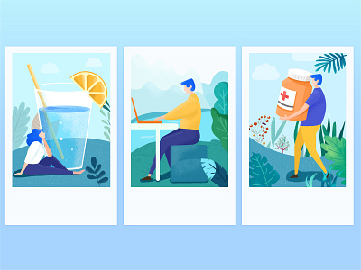 Health illustration china design drink health healthcare illustration medicine plants ui work