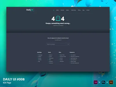 Dailyui 008 404 Error 404 404 error 404page adobexd dailyui dailyuichallange ecommerce error ui ui design uiux ux web page design