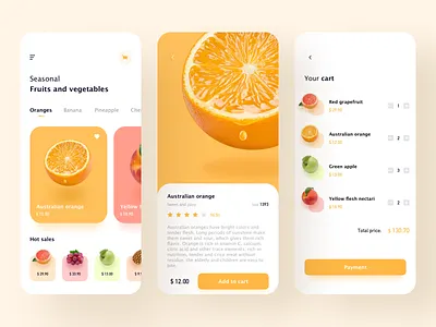 Fruits And Vegetables app fruits shopping ui vegetables 设计