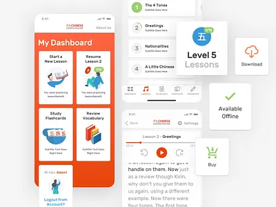 Chinese Learn Online - iOS UI chinese english ios iphone language language learning learn smartphone ui 中文