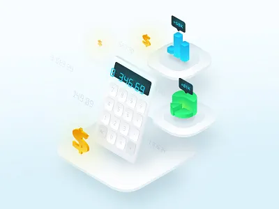 Calculation Isometric Illustration bar chart calculation calculator counting data data visulization isometric isometric illustration money pie chart roi vector illustration