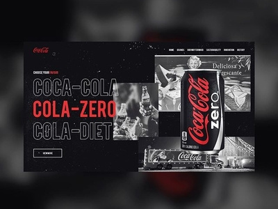 Coca Cola Homepage Concept branding coca cola concept design home screen homepage homepage concept homepage design product homepage typography ui ux vintage vintage font vintage logo vintage webdesign web webdesign website wedesign