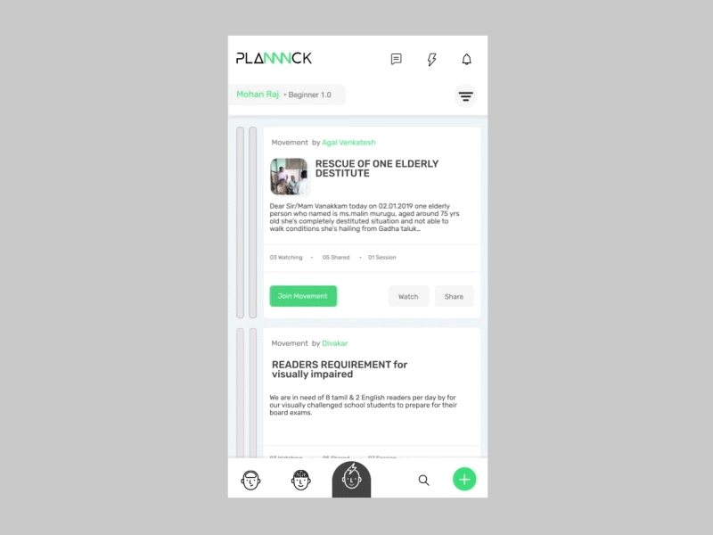 Appeal-Propose-Movement appeal mobile mobile app motion movement plannnck propose swipe