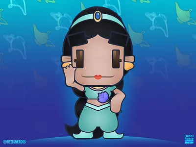 Disney Love - Princess Jasmine 2d 2d art adorable art chibi cute design designeroos designs disney graphic design illustration illustrations kawaii princess princesses vector vector art