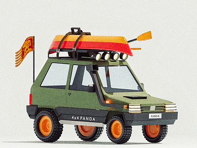Fiat Panda 4x4 3d 4x4 blender blender3d car cycle render design fiat illustration isometric low poly panda render