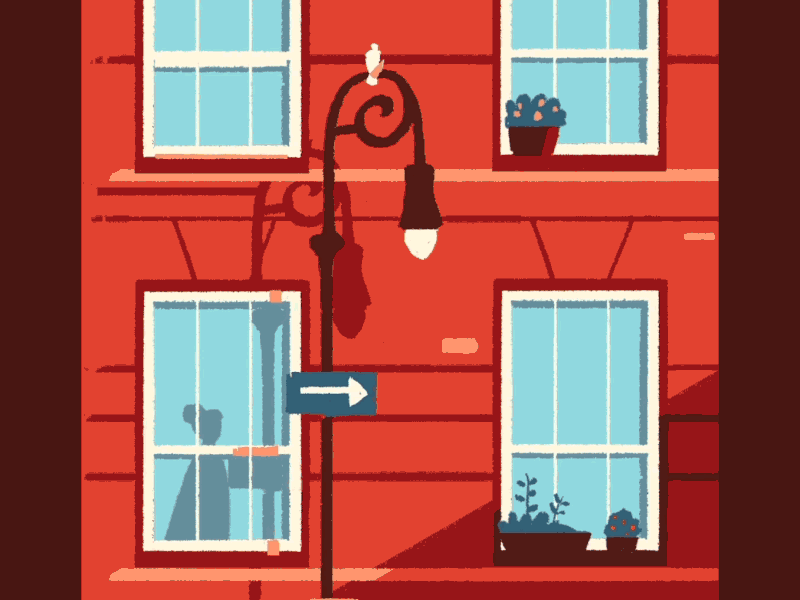 Une Fille Comme Elle - Windows Shot after effects animation building flat gif grain illustration motion design new york plants taxi texture