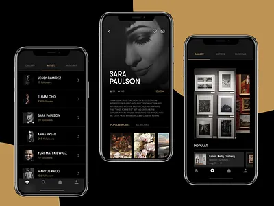 Gallery App Ui app app design art artist design design studio gallery graphic design interaction design interface interface design ios mobile mobile application mobile interface mobile screens product design ui user experience ux