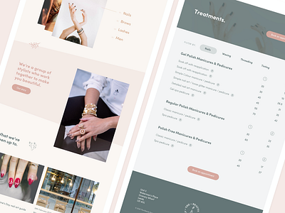 The Beauty Assembly - Cont. beauty beauty salon digital green nail salon pink ui ux web design website