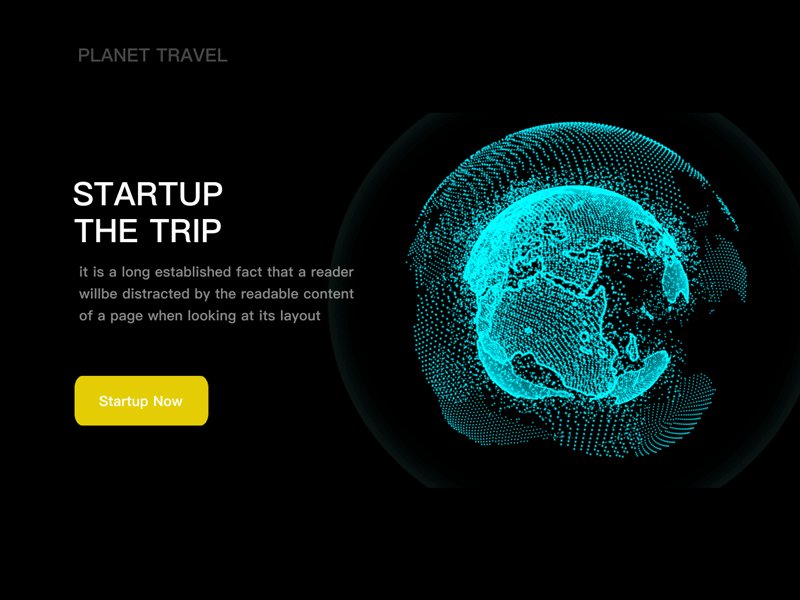 3D particle sphere effect animation design ui