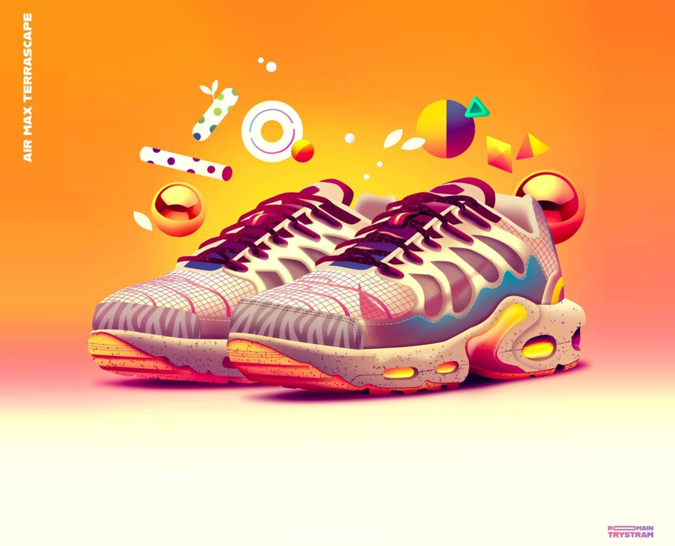 AIR MAX TERRASCAPE classic colorful design futur gradient illustration lifestyle light neon nike photoshop retro sneakers street streetwear terra trystram vector