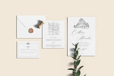 Bespoke and brush like wedding invitation bespoke brushlike design graphic design illustration invitations elegant typography