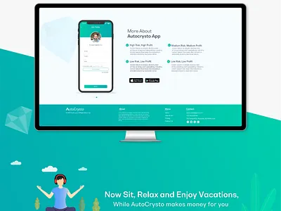 Autocrysto Trading Application 2d animation 2d art adobe design adobe ilustrator animation concept design front end development gradient humans illustration photoshop trading platform ui ux webdesign website website design website development