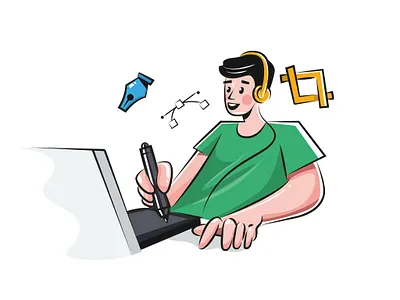 Designer animation app branding design flat graphic illustration illustrator logo minimal painting typography ui ux vector web website