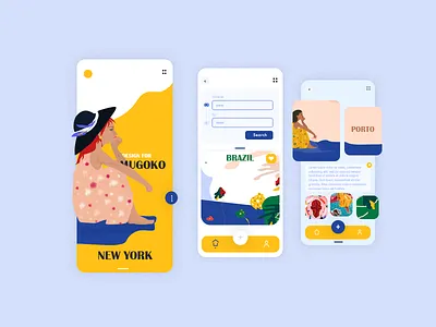 Travel App UI app app design filter graphics illustration interface menu minimal mobile relax search summer travel trip turism ui ux vacation vector web design
