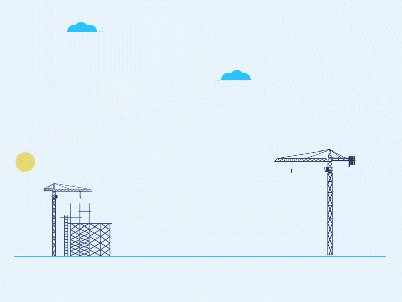 Building being built aftereffects animation building design illustration illustrator landscape time vector