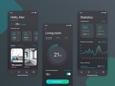 Smart Home App app mobile smarthome ui ux