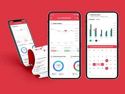 Hardware Asset Management App dashboard illustration mobile app mobile app design printer management user experience wireframe