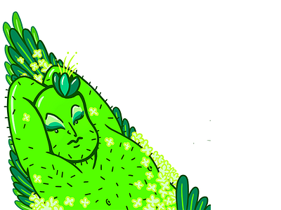 GREEN/NATURE bear cactus character character concept character creation design digital painting flowers illustration male character nature natureboy photoshop procreate