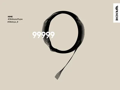 Nine - 9 branding design lettering lineart type type art typedesign typography vector