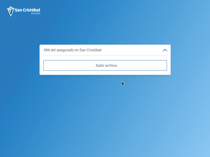 Uploading error micro interaction - San Cristóbal Seguros animation app design interaction design motion principle ui ui design usability user experience design user flow user interaction ux