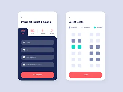 Ticket Booking App UI 2019 trend android app app design app screen booking app bus ticket clean app design ios app iphone app material app design minimal app design mobile app mobile app design mobile design movie ticket ticket app ticket booking trending design ui design ux design