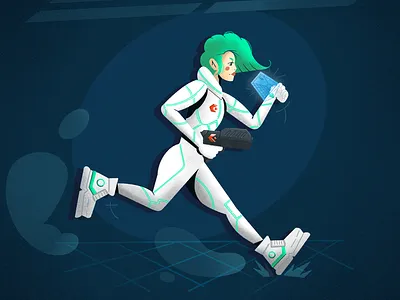 Sci-fi Rogue editorial illustration procreate sci fi space video game wip