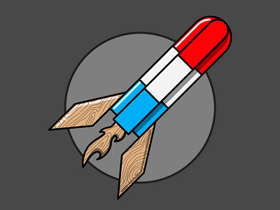 Pop Rocket america american americana apollo blastoff blue illustration liftoff mashup moon nasa patriotic pop pop art popsicle popsicles red rocket space white