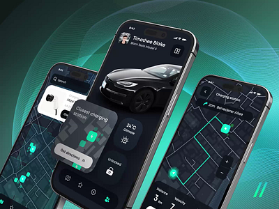 Charge App android animated animation app charging charging station design electric car interface ios map mobile mobile app mobile ui motion motion design route ui uiux ux