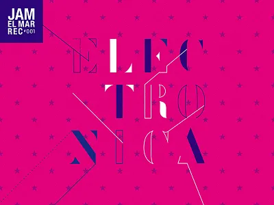 Km7 Electronica2 cover artwork design for music typography
