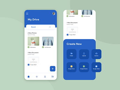 Google Drive Mobile Redesign content management system design design app google googledrive interface mobile mobile ui mobileapp mobileappdesign redesign ui uidesign uiuix uiux userinterface uxdesign
