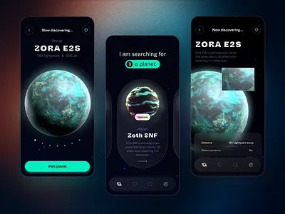 Alien Planet App 🪐 adventure ai alien app application dark design discover exoplanet exploration immersive planet science scifi solar system space stars ui universe