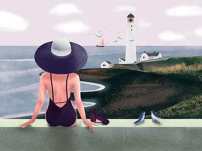 on vacation illustration