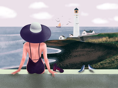 on vacation illustration