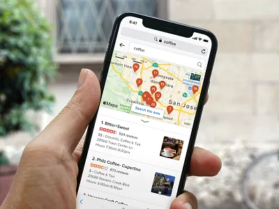 DuckDuckGo Maps on mobile apple design duckduckgo map mobile mockup search ui ux web