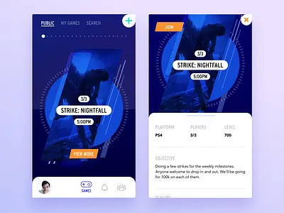 Game Queue 100.io card cards color dailyui games ui