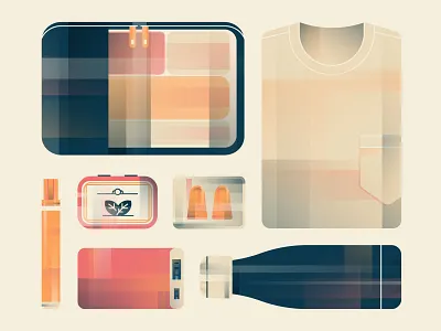 Carry-On Items carry on charger design earplugs illustration mints organizer shirt stain remover stylized travel water bottle