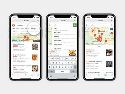 DuckDuckGo Maps on mobile apple design duckduckgo map mobile search serp ui ux web