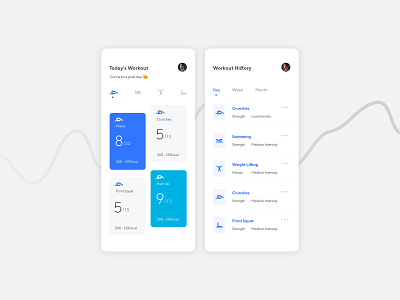 Workout App app design interface design screen design ui ui ux ux ux process vector