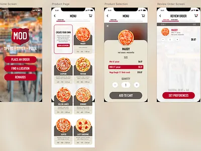 MOD Pizza App app branding design illustration logo ui ux