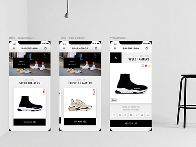 Balenciaga Concept App app branding design illustration ui ux