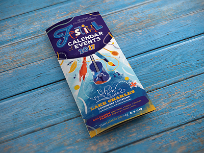 Calendar of Events Cover brochure calendar crawfish design events festival fiddle illustration illustrator lake charles louisiana painting pamphlet photoshop violin