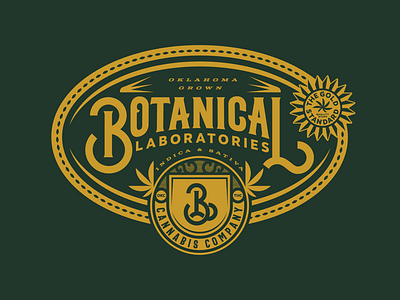Botanical Labs Seal badge branding cannabis lock up logo marijuana mark monogram packaging thc type typography weed