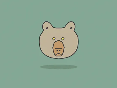 Brown Bear Pin animal animals bear branding design flat icon illustration illustrator logo minimal nature nature illustration simple ursa vector