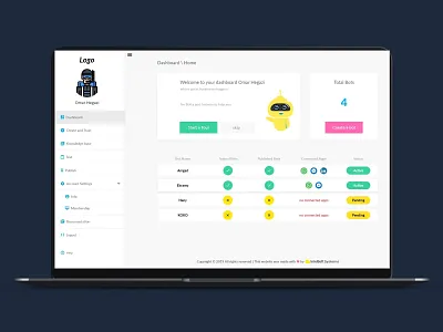 AI Botta Dashboard ai dashboard blue chat bot chat bots dashboard dashboard design dashboard template dashboard ui ui ui design uidesign web app web design web site website yellow