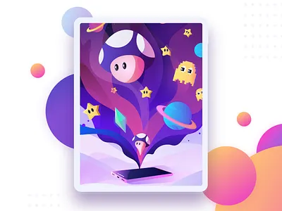 Colorful 90's 90s abstract clean design games icons illustration illustrator ui uiux vector web illustration xd