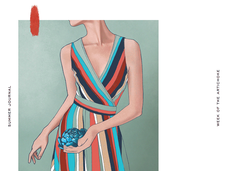 Summer Journal: Week of the Artichoke 2d animation apple artichoke cel editorial frame by frame illustration layout magazine paint pear summer